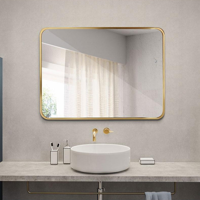 Metallo incorniciato di alluminio Matt Gold Color degli specchi del bagno di rettangolo LED