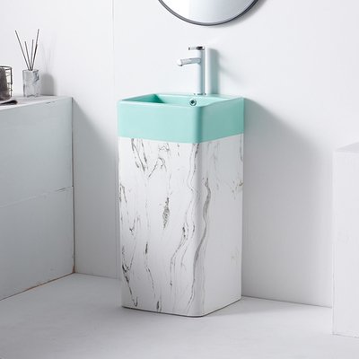 Lavandino ceramico rettangolare del bagno del piedistallo del lavabo di auto pulizia