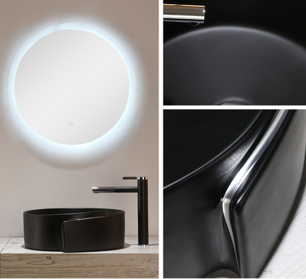 Bacino sanitario ceramico ovale Matte Black Bathroom Bowl Sinks degli articoli 9L