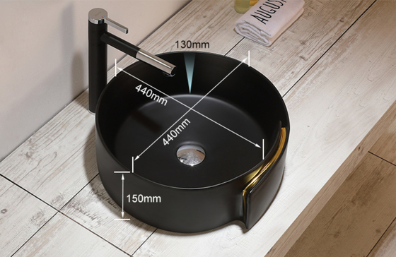 Bacino sanitario ceramico ovale Matte Black Bathroom Bowl Sinks degli articoli 9L