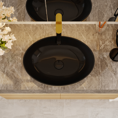 L'oro placca la forma allo spiedo di Art Sanitary Ware Basin Table