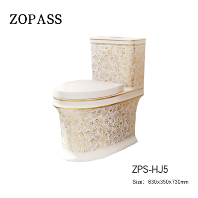 WC del bagno intorno a colore dorato ceramico sanitario della ciotola di toilette degli articoli