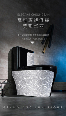Il Washdown ceramico di lusso intorno al nastro di un pezzo del nero della toilette ha colorato