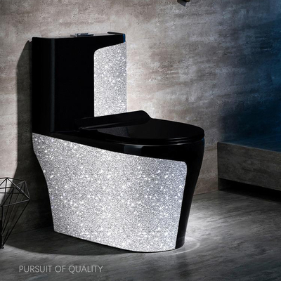 Il Washdown ceramico di lusso intorno al nastro di un pezzo del nero della toilette ha colorato