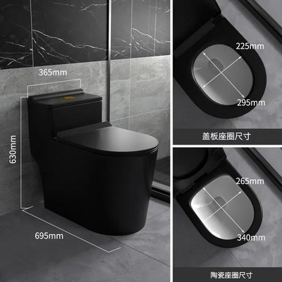 Insiemi ceramici del bagno di Flessinga Matte Black Toilet One Piece del sifone