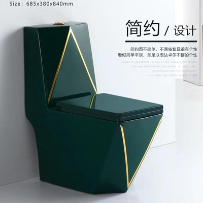 Le toilette ceramiche verdi dei bagni di Washdown quadrano Diamond Shape
