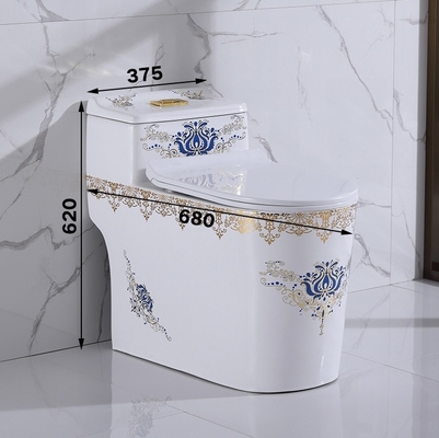 Il lusso di un pezzo della toilette di altezza della comodità di Siphonic ha placcato dorato