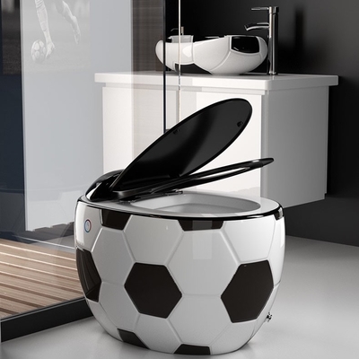 progettazione senz'acqua della scatola della toilette di un pezzo di Siphonic di sguardo di calcio 3D