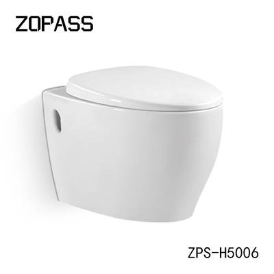 Glassa ceramica bianca di Hung Toilet Bowl Self Cleaning della parete di 3L 6L