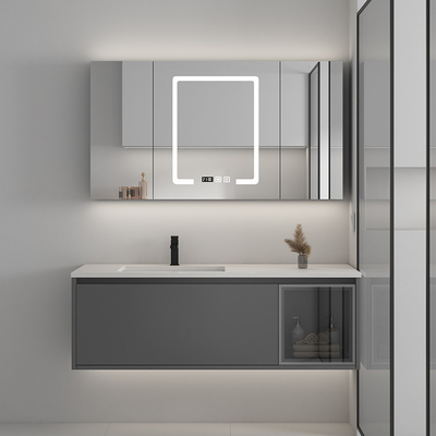 3 Governi di bagno di legno solidi delle porte con lo specchio del touch screen LED