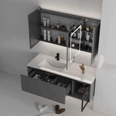 3 Governi di bagno di legno solidi delle porte con lo specchio del touch screen LED