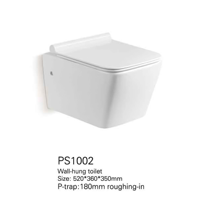Parete senza orlo Hung Toilet Gravity Flushing del compatto bianco di colore
