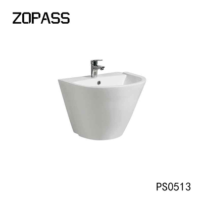 Lavabo moderno bianco di Hung Porcelain Half Pedestal Hand della parete del lavandino di stile europeo