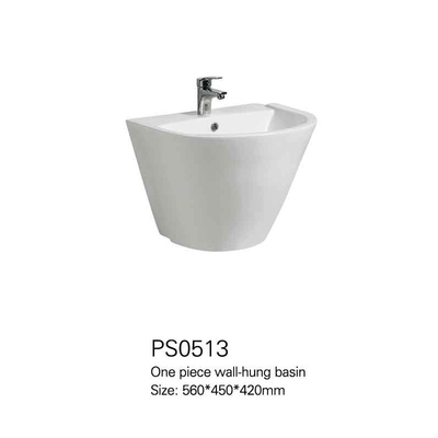 Lavabo moderno bianco di Hung Porcelain Half Pedestal Hand della parete del lavandino di stile europeo