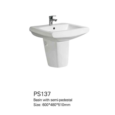 Bacino diretto di Hung Basins Ceramic Semi Pedestal della parete del lavaggio della mano della fabbrica per il bagno