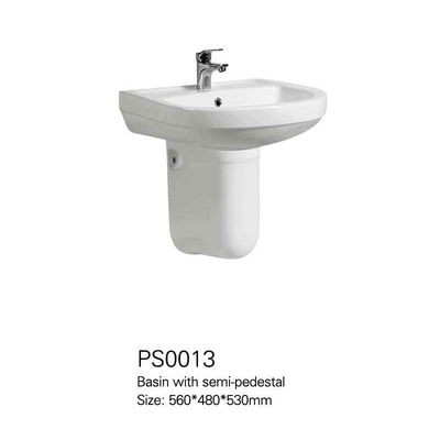 Bacino della porcellana di Hung Pedestal Sinks Hand Painted della parete del bagno per il lavabo della mano