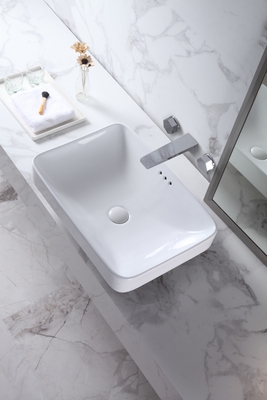 Mano bianca Art Wash Basin rettangolare del ripiano di colore ceramico del lavandino del bagno del bacino del piano d'appoggio