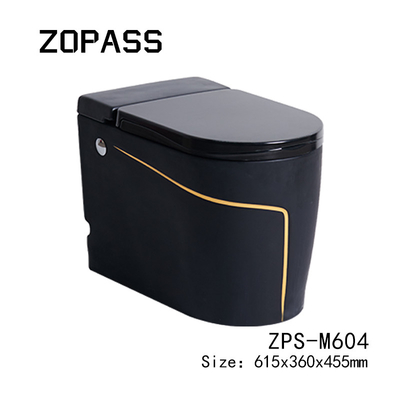 Articoli sanitari 615*360*455mm della toilette intelligente astuta nera di un pezzo