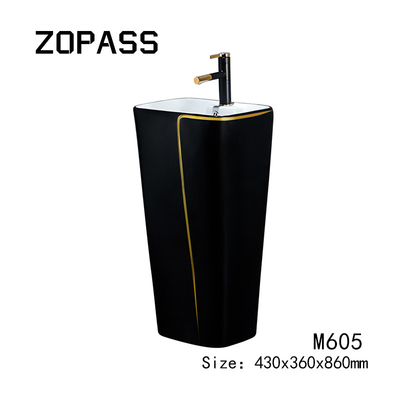 Un pezzo solo sanitario 525*430*860mm ceramico del bacino degli articoli con la toilette nera