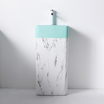 Lavandino ceramico rettangolare del bagno del piedistallo del lavabo di auto pulizia