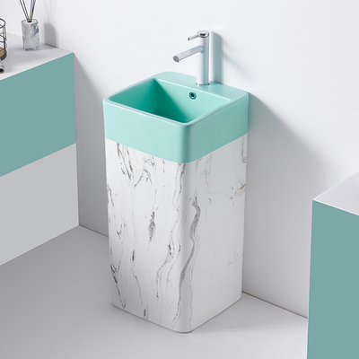 Lavandino ceramico rettangolare del bagno del piedistallo del lavabo di auto pulizia