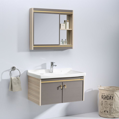 Vanità fissa di legno solida dei Governi di bagno di Gray Blue 80cm
