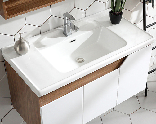 Governo di bagno di legno solido di anti corrosione con il lavabo dello specchio