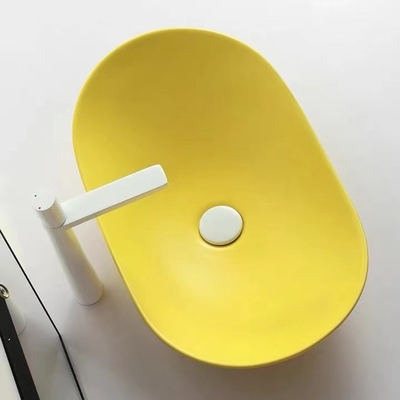 Lo stile moderno sopra il contro giro del bacino modella Matte Yellow Color