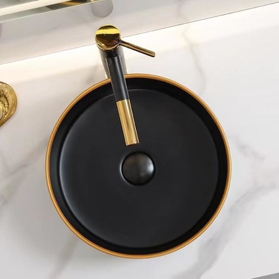 Lavabo ceramico rotondo ceramico del controsoffitto Matte Shiny Black Color