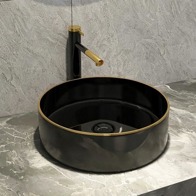 Lavabo ceramico rotondo ceramico del controsoffitto Matte Shiny Black Color