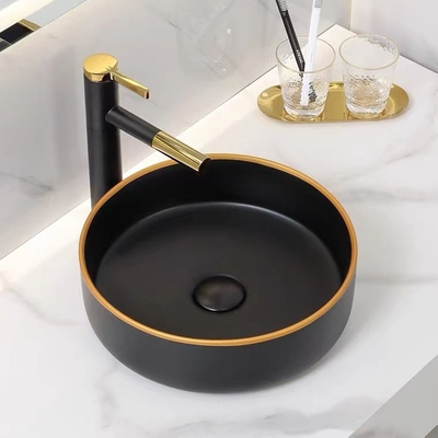 Lavabo ceramico rotondo ceramico del controsoffitto Matte Shiny Black Color