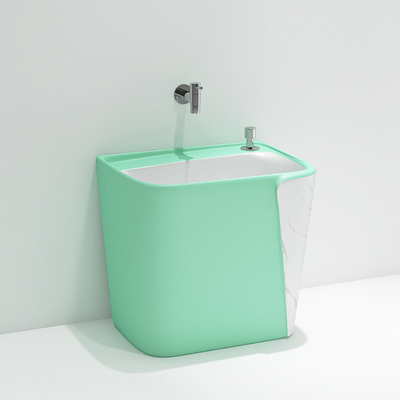 Bacini profondi di altezza della singola del foro di zazzera toilette variopinta ceramica del lavandino