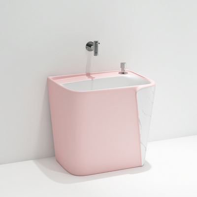 Bacini profondi di altezza della singola del foro di zazzera toilette variopinta ceramica del lavandino
