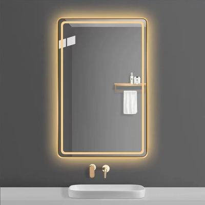 Parete retroilluminata astuta dello specchio Frameless rettangolare su ordinazione LED del bagno