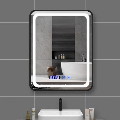 Parete retroilluminata astuta dello specchio Frameless rettangolare su ordinazione LED del bagno