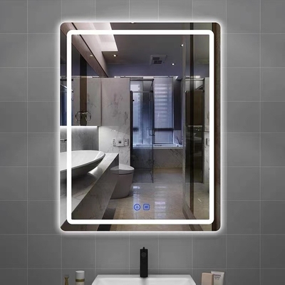 Parete retroilluminata astuta dello specchio Frameless rettangolare su ordinazione LED del bagno